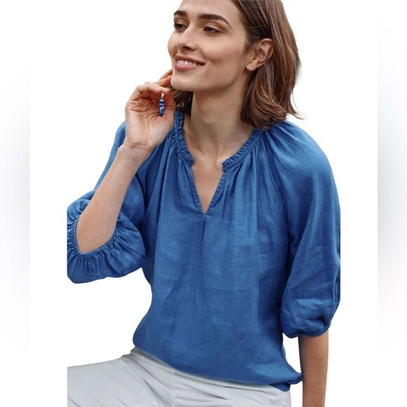 J Jill Love Linen Blouse Top Peasant Boho Relaxed Fit Bundle Of 2 Womens Large - Picture 2 of 15